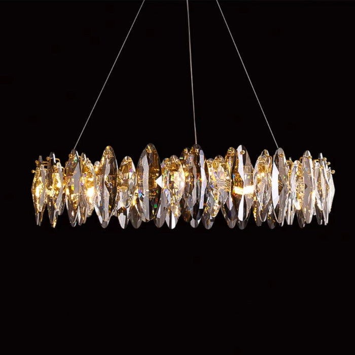 Designer Leaf Crystal Chandelier for Living Room Modern Ceiling Lamp for Dining Decoration Light