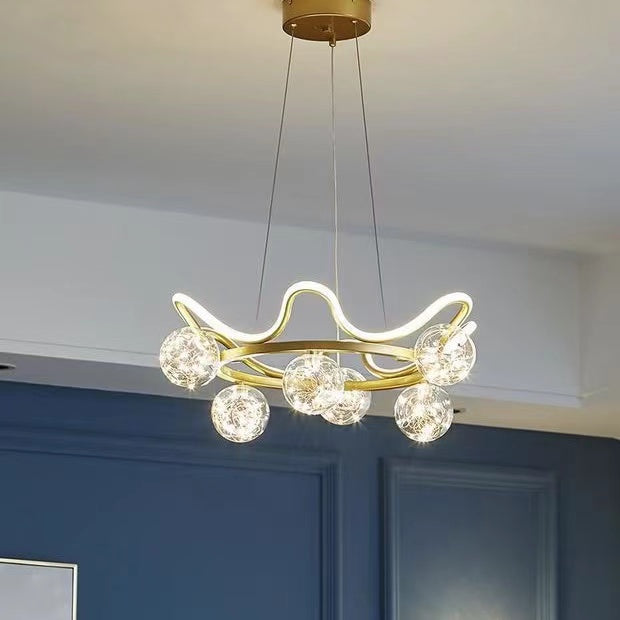 Transparent Glass Ball Chandelier Lighting Modern Hanging Lamp