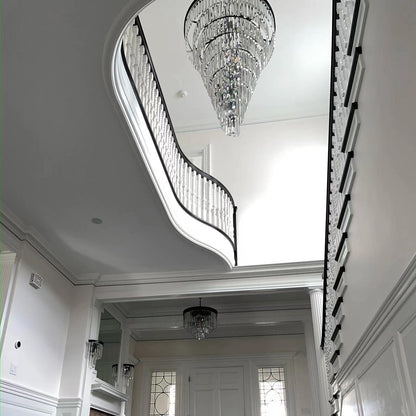 Extra Large Spiral Crystal Chandelier Multi Tiered Round Ceiling Light Restoration Hardware Helix  Elk Home Palatial