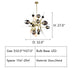 D32.0"*H27.0" Spike & Thorn Sputnik Glass Globe Chandelier,chandelier,chandeliers,pendant,glass,metal,art,creative,cup,glass shade,post-modern,ceiling,foyer,stairs,living room,entrys,hallway,smoke,clear,huge,big,oversized,gold,industrial
