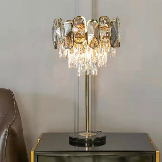 Modern Crystal Chandelier for Living/ Dining Room Luxury Bedroom Floor/ Table Lamp Whole Set