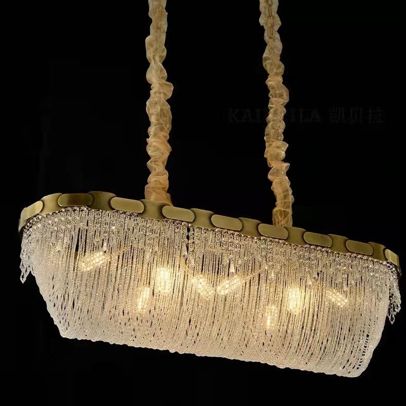 Luxury Pure Copper Chandelier Elegant K9 Crystal Living Room Light Modern Brass Dining Hall Ceiling Lamp