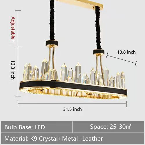 New Style Iceberg Crystal Chandelier For Living Room Modern Black Crown Ceiling Lighting Fixture