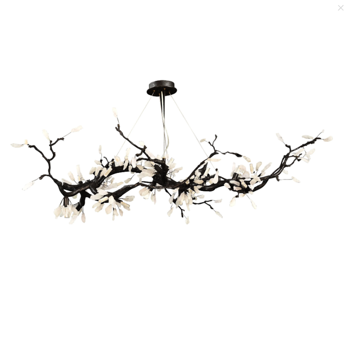 Creative Extra Large Flower Branch Light Natural Crystal Pendant Chandelier for Dining/Living Room