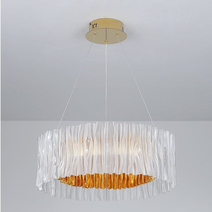 Modern Minimalism Pleated Acrylic Ring Round Ceiling Light for Living/ Ding Room/ Bar