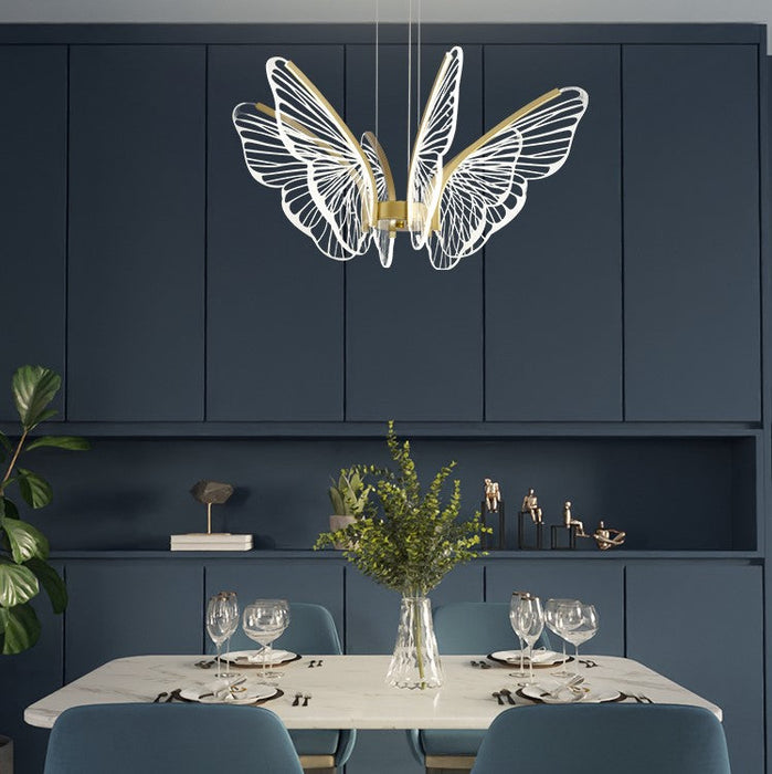Modern Nordic Style Creative Acrylic Butterfly Pendant Light Dining/ Living Room/ Bar/ Table Light Luxury Ceiling Light