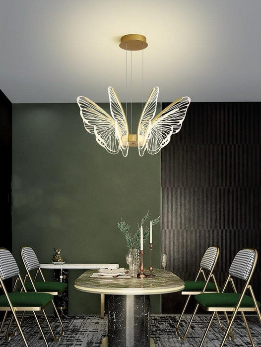 Modern Nordic Style Creative Acrylic Butterfly Pendant Light Dining/ Living Room/ Bar/ Table Light Luxury Ceiling Light