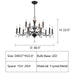 D40.0"*H22.0" BS71301 Scroll Candelabra Chandelier,chandelier,chandeliers,crystal,metal,candle,branch,black,white,chrome,raindrop,teardrop,tier,layers,ceiling,traditional,pendant,living room,dining room,bedroom,home office,bar,coffee shop,hallway