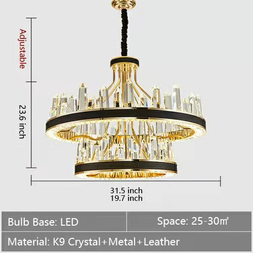New Style Iceberg Crystal Chandelier For Living Room Modern Black Crown Ceiling Lighting Fixture