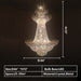 D44.0"*H72.0" crystal,chandelier,chandeliers,flower,pendant,ceiling,round,empire,raindrop,chain,adjustable,living room,foyer,stairs,entryance