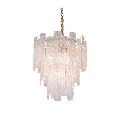 Extra Large Multi-tier Grainy Crystal Sheets Pendant Chandelier for Living Room/Foyer/Entrys