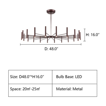D48.0"*H16.0" GABIN SPUTNIK ROUND LED RING CHANDELIER,chandelier,chandeliers,lights,lamp,round,circle,linear,minimalist,modern,black,metal,ceiling,living room,dining room,bedroom