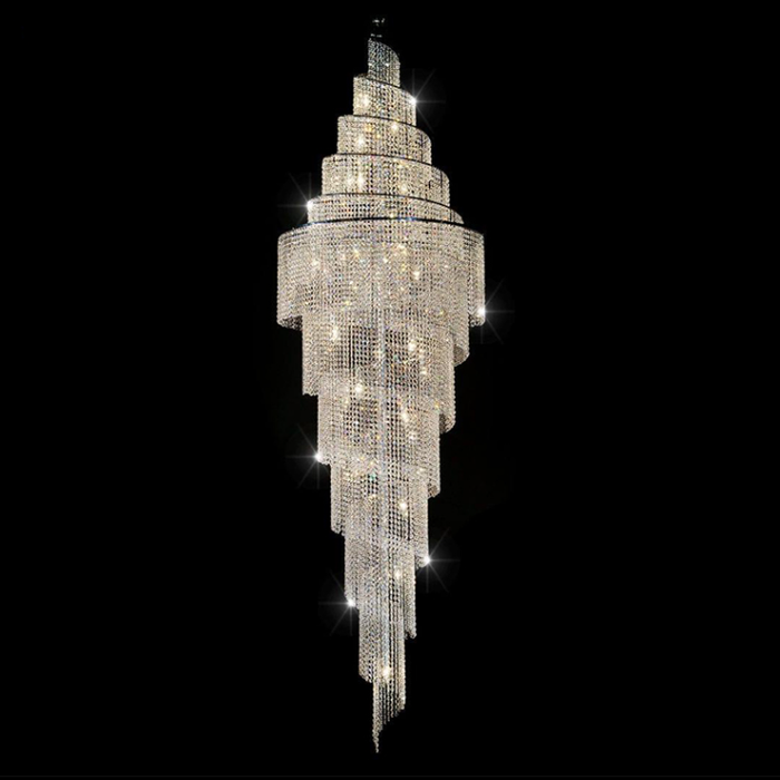 Oversized Luxury Spiral Crystal Chain Pendant Chandelier for Stairs/Foyer/Hotel Lobby