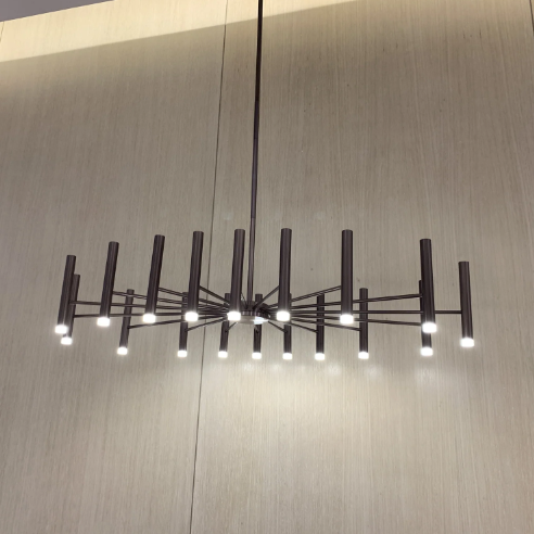 Modern Minimalist Black Metal Branch Light Round Pendant Chandelier for Living/Dining Room