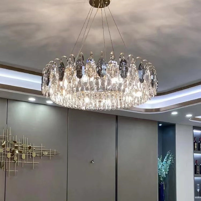 Luxurious K9 Crystal Chandelier in Brass Finish | Modern Ceiling Light Fixtures