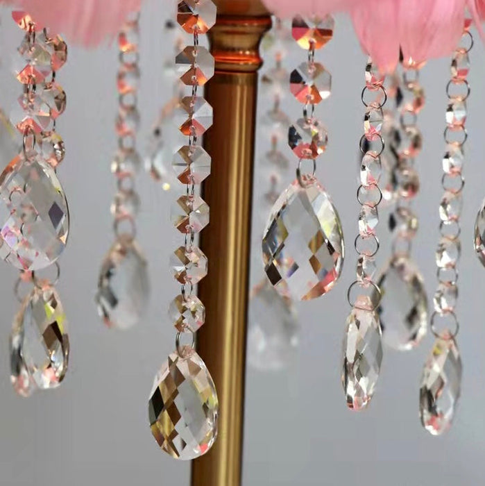 Stylish Feather Table Light Creative Bedside Lamp Romantic Bedroom Crystal night Lamp
