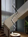 Extra Length 79'' to118'' Customization 6-81 Light Bulbs Spiral Meteor Staircase Black Chandelier Modern Style Ceiling Light Living Room Hotel Light Fixture