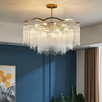 Elegante lampadario di cristallo lineare economico per soggiorno/sala da pranzo