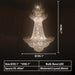 D59.1"*H96.7" crystal,chandelier,chandeliers,flower,pendant,ceiling,round,empire,raindrop,chain,adjustable,living room,foyer,stairs,entryance
