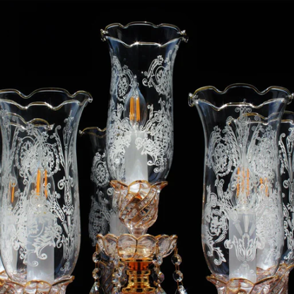 Modern Light Luxury Raindrop Pendant Crystal Shade Candle Table Lamp for Bedside/Living/Dining Room