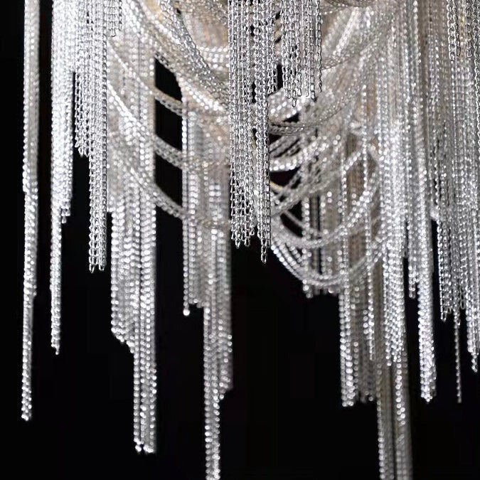 Luxury Chain Tassel Chandelier Elegant Living /Dining Ceiling Light Fixture