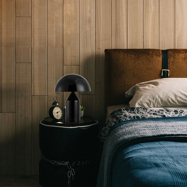 Burnished Brass Table Lamp Mid-Century Modern Design Nightstand Lamps For Bedroom