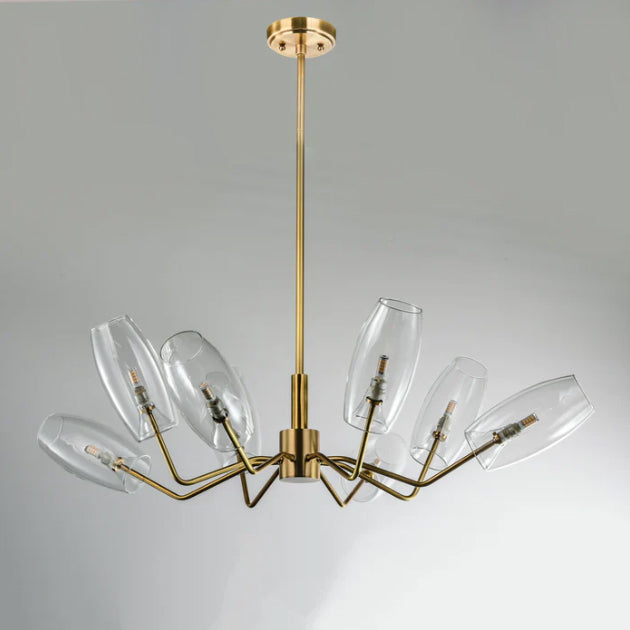 Oversized Industrial Trendy Branch Multiple Glass Shade Chandelier for Living/Dining Room