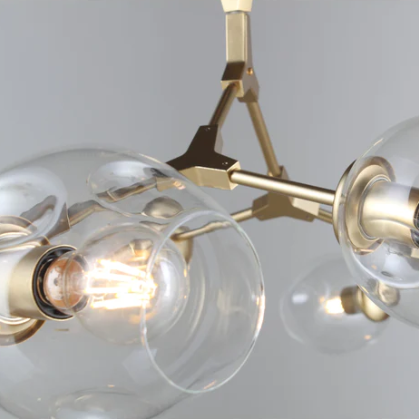 Extra Large Industrial Trendy Branch Multiple Glass Pendant Light for Living/Dining Room