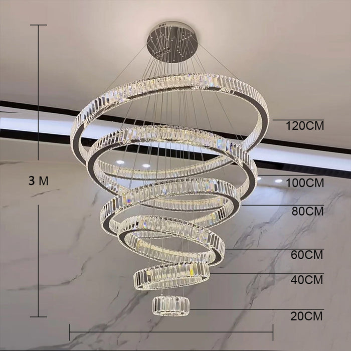 Modern Front Entryway Chandelier 5/6 Rings Crystal Gold/ Chrome Finish Ceiling Lamp