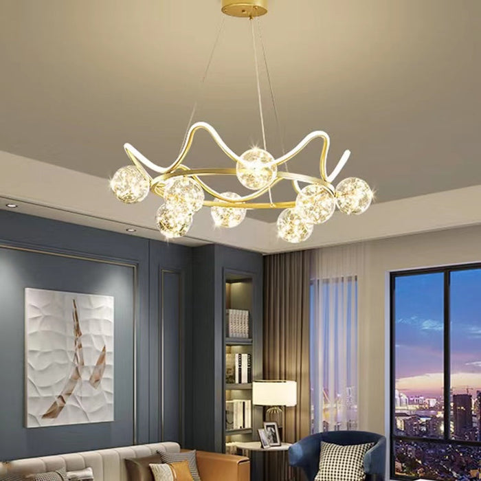 Transparent Glass Ball Chandelier Lighting Modern Hanging Lamp