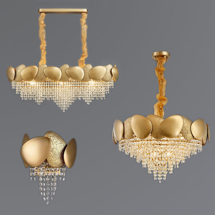 Modern Crystal Chandelier Italian Style Brass Fixture Light for Living /Dining Room Luxury Ceiling Lamp Wall Lighting