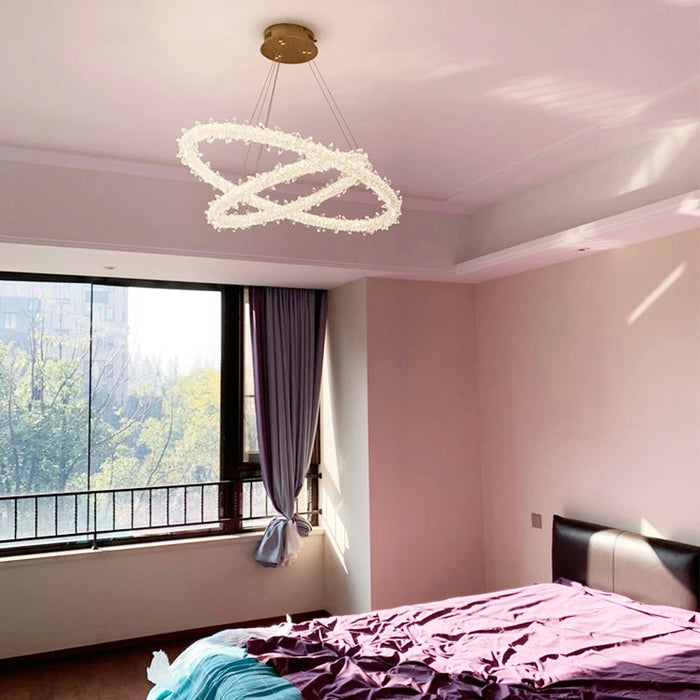Bling Bling Princess Ring Crystal Chandeliers Modern Ceiling Fixtures For Girls' Bedroom Or Living Room