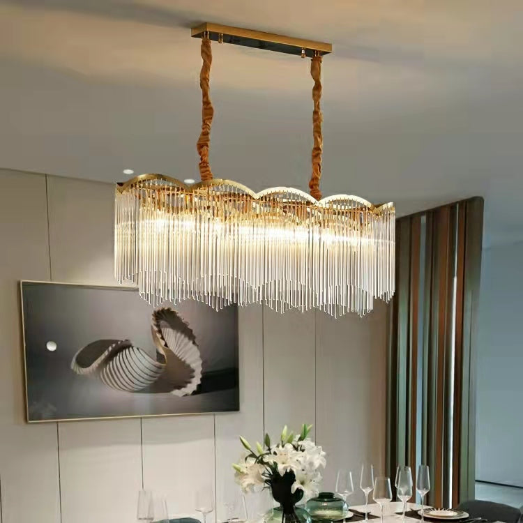 Elegante lampadario di cristallo lineare economico per soggiorno/sala da pranzo