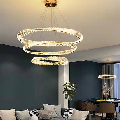 Ring Crystal Chandelier Luxury Living/ Dining Room Ceiling Lamp Bedroom Light