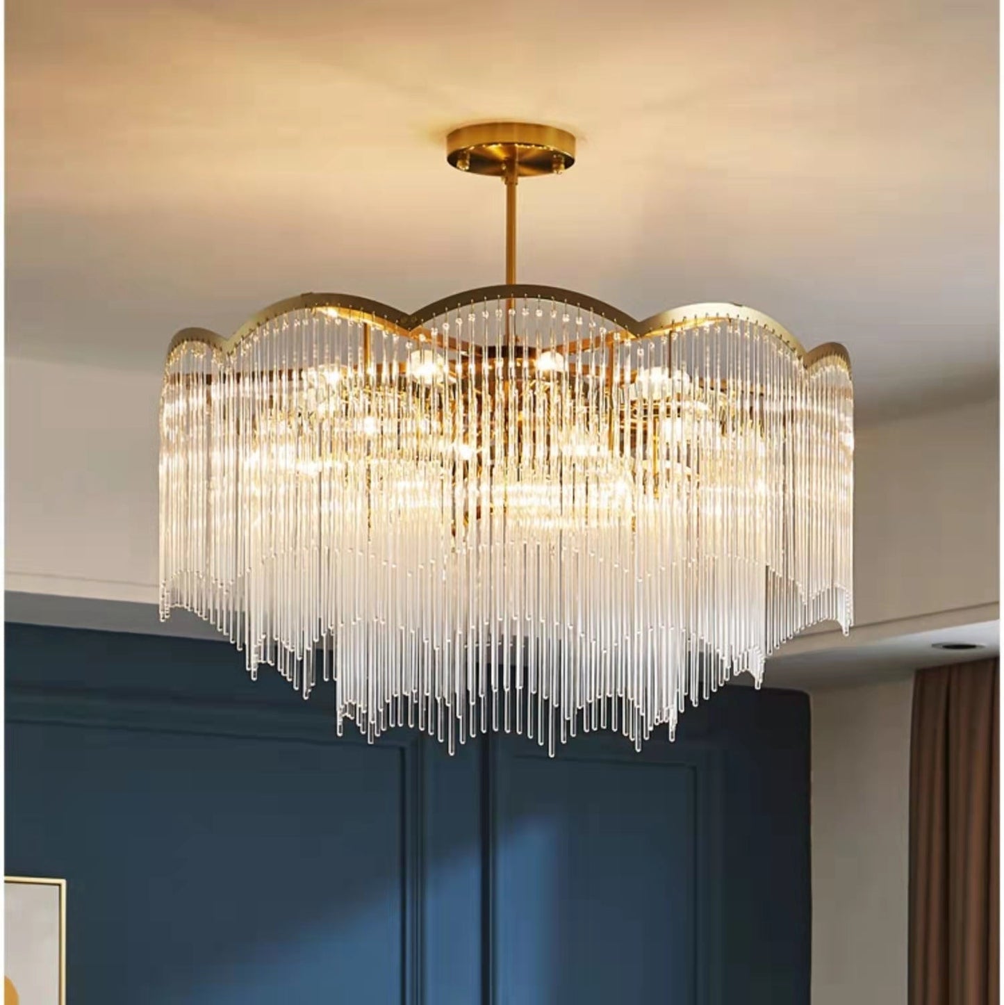 Elegante lampadario di cristallo lineare economico per soggiorno/sala da pranzo