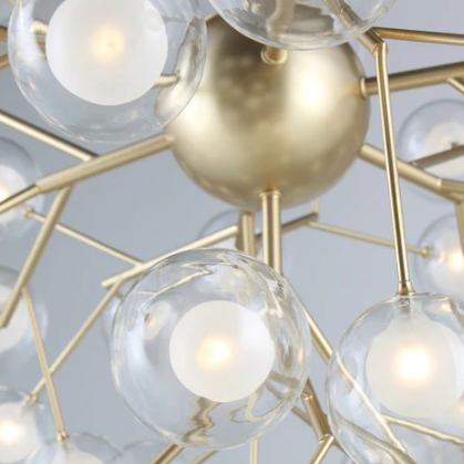 Nordic Metal Branch Glass Shade Pendant Round Chandelier for Living/Dining Room/Entrys