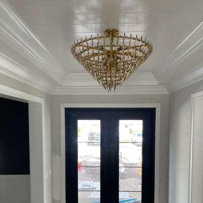 Modern Light Luxury Round Multi-tier Crystal Pendant Chandelier for Living/Dining Room