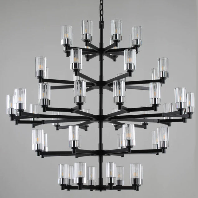 Extra Large Traditional Branch Candle Light Clear Crystal Shade Chandelier for Living Room/Foyer