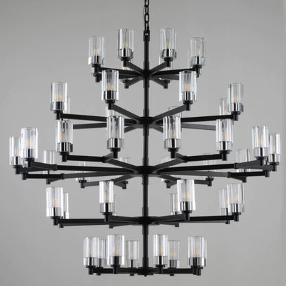 Extra Large Traditional Branch Candle Light Clear Crystal Shade Chandelier for Living Room/Foyer