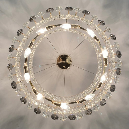 Luxurious K9 Crystal Chandelier in Brass Finish | Modern Ceiling Light Fixtures