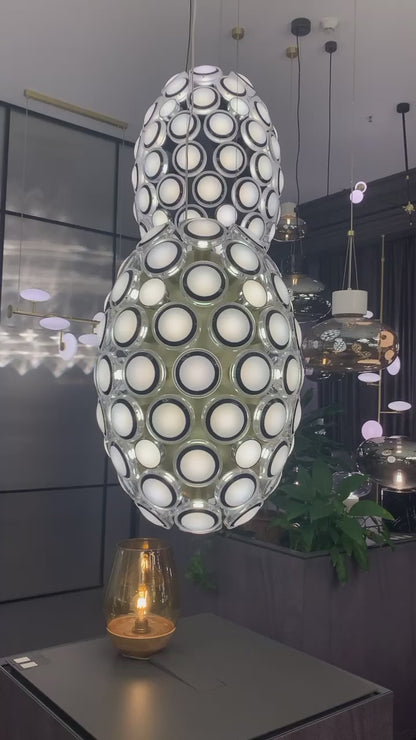 Avant Art Designer Oval Chandelier Iconic Eyes LED Pendant Light For Dining/Living Room