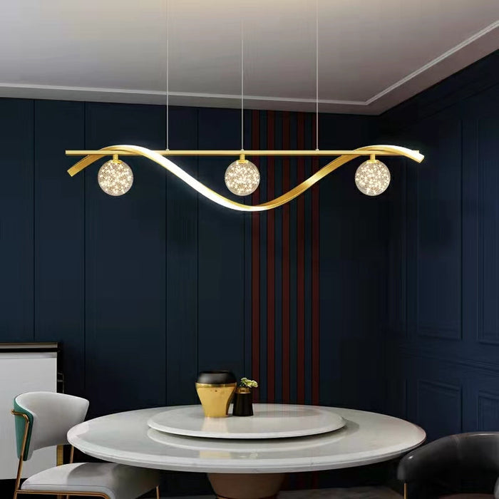 Modern Dining Room Chandelier Concise Style Glass Ball Starlight Ceiling Lamp Luxury Bar Counter Light