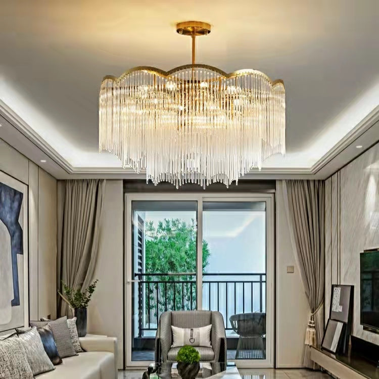 Elegante lampadario di cristallo lineare economico per soggiorno/sala da pranzo
