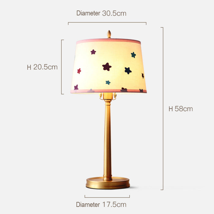 Empire Round Fabric Shade Table Buffet Lamp Star Night Lighting  For Kid Bedroom