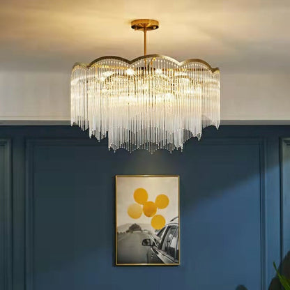 Elegante lampadario di cristallo lineare economico per soggiorno/sala da pranzo