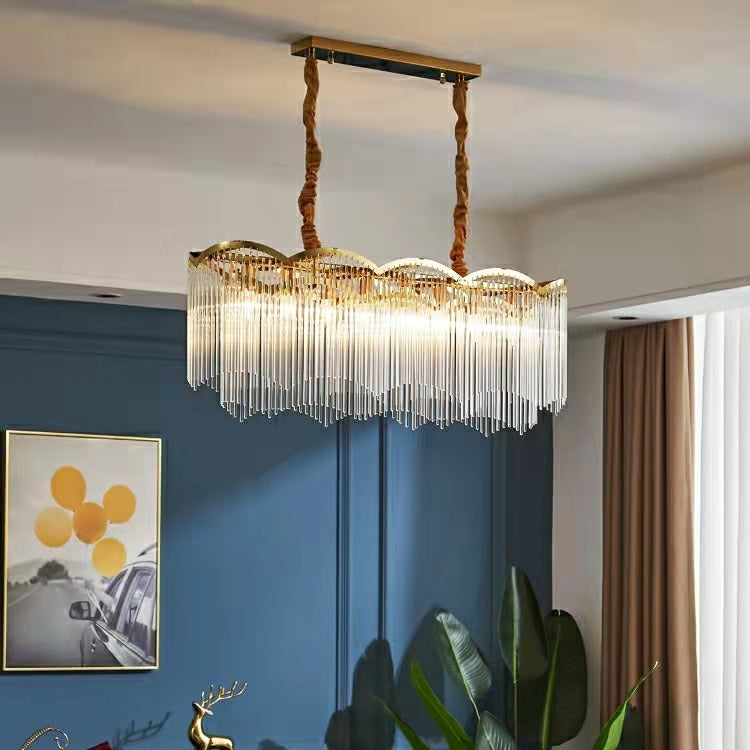 Elegante lampadario di cristallo lineare economico per soggiorno/sala da pranzo
