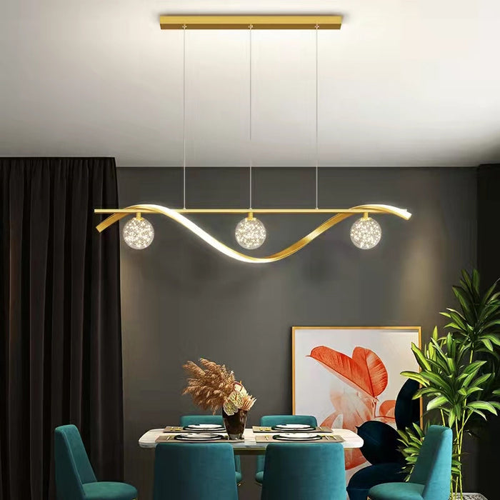 Modern Dining Room Chandelier Concise Style Glass Ball Starlight Ceiling Lamp Luxury Bar Counter Light