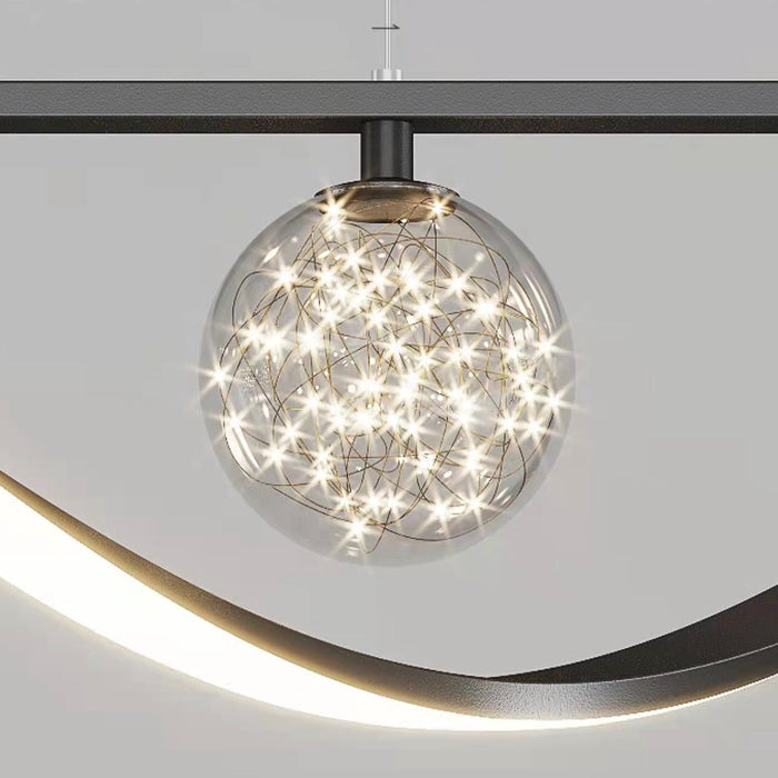 Modern Dining Room Chandelier Concise Style Glass Ball Starlight Ceiling Lamp Luxury Bar Counter Light