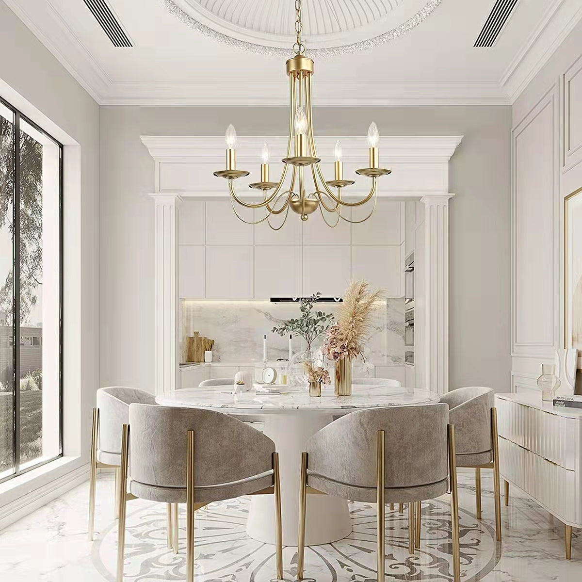 Audane 9-Light Candle Style Tiered Chandelier Classical Handing Lights For Living Room Or Bedroom