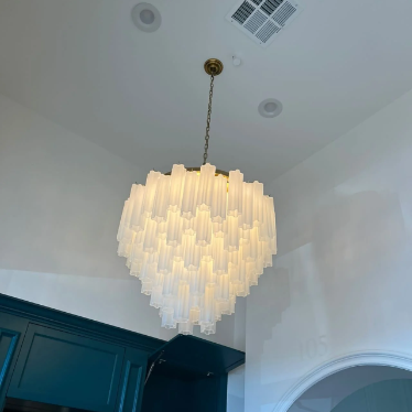 Nordic Multi-tiers Star-shaped Glass Rods Pendant Chandelier for Foyer/Living Room/Entryance